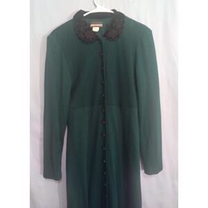 Vintage John Roberts Knit Green Sweater Dress